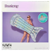 bestway float n fashion iridiscent mermaid tail lounge