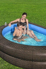 bestway 7ft truprint wicker family pool