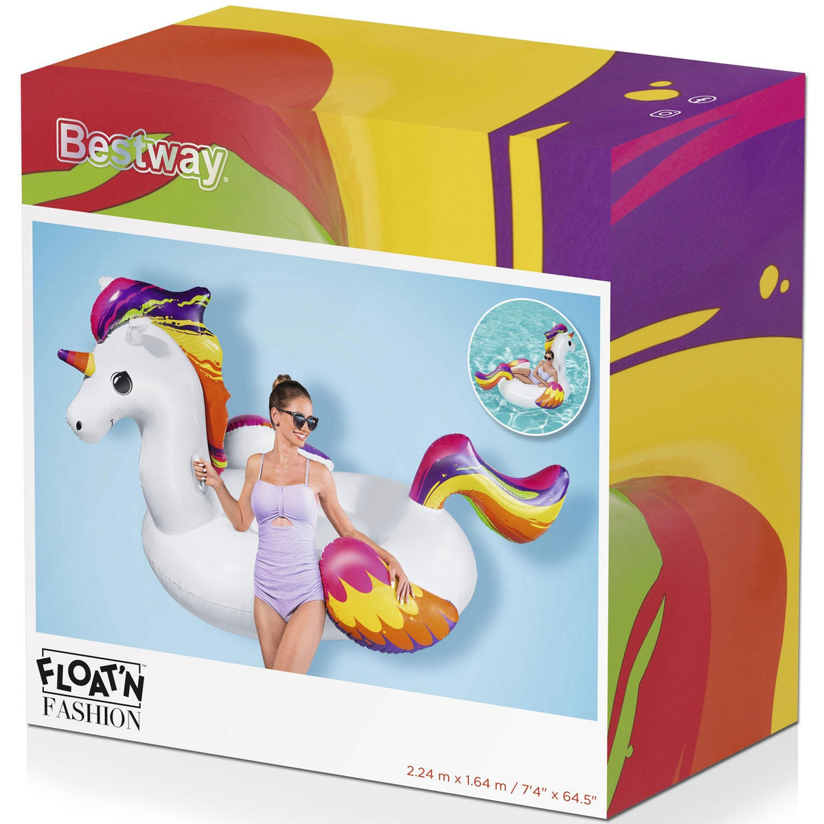 bestway float n fashion supersized unicorn ride on