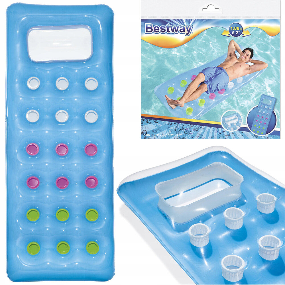 MATERASSINO TINTA UNITA 18 FORI 188x71cm AZZURRO