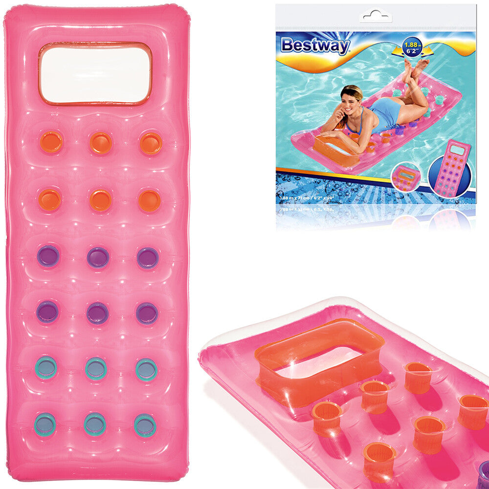 MATERASSINO TINTA UNITA 18 FORI 188x71cm ROSA