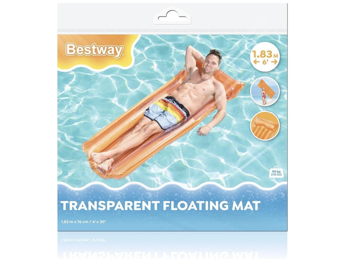 MATERASSINO TINTA UNITA TRASPARENTE 183x76cm ARANCIONE