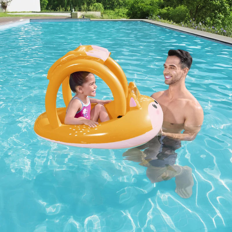 bestway friendly fox shaded baby boat